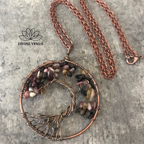 Tourmaline Tree of Life Necklace - Picture 6 of 8